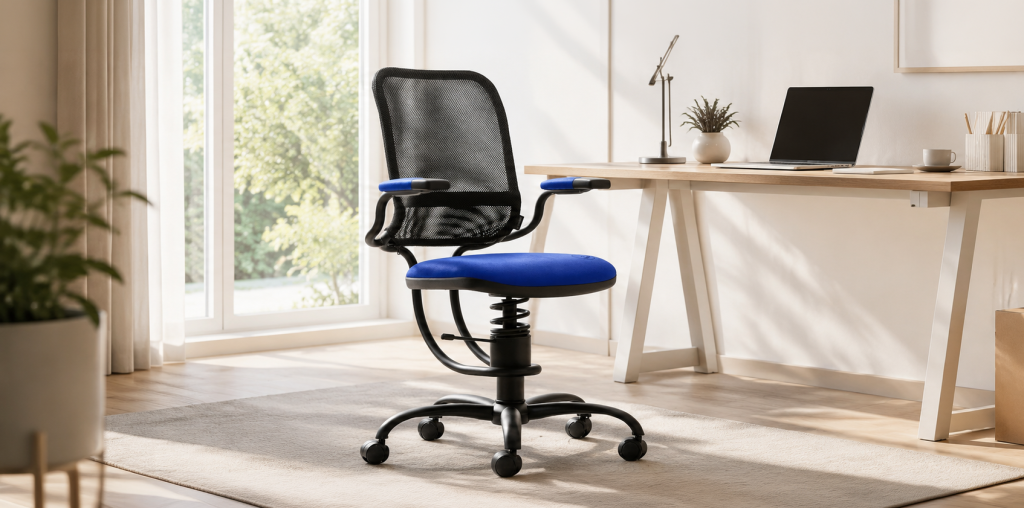 Ergonomski pisarniški stol SpinaliS v moderni domači pisarni – varen spletni nakup in 30-dnevna garancija dobrega nakupa