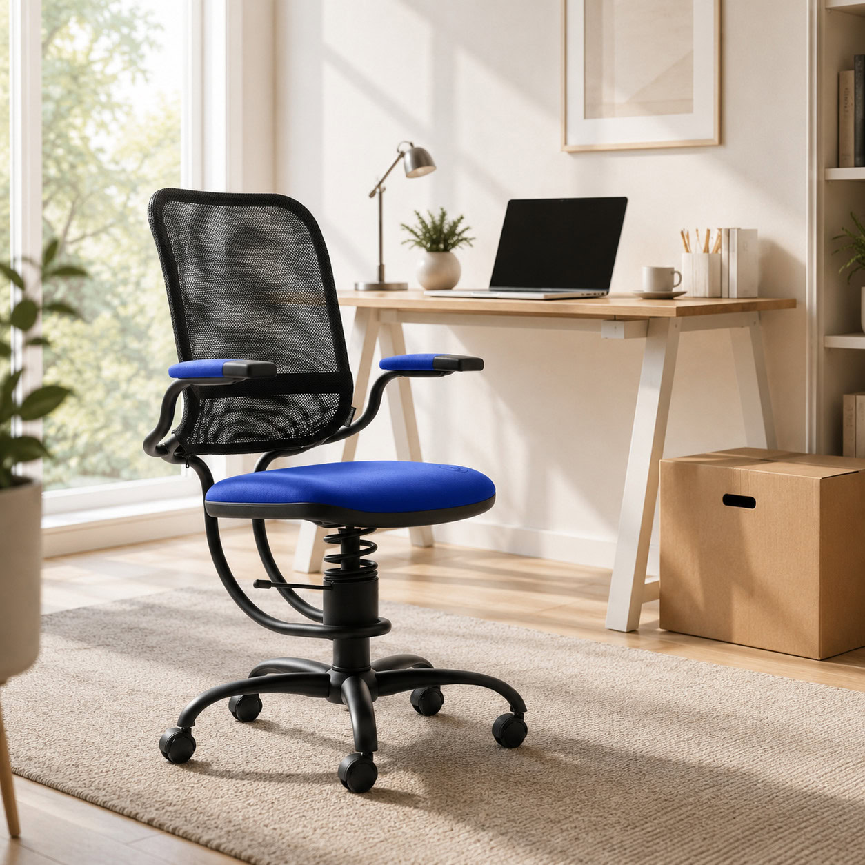Ergonomski pisarniški stol SpinaliS v moderni domači pisarni – varen spletni nakup in 30-dnevna garancija dobrega nakupa
