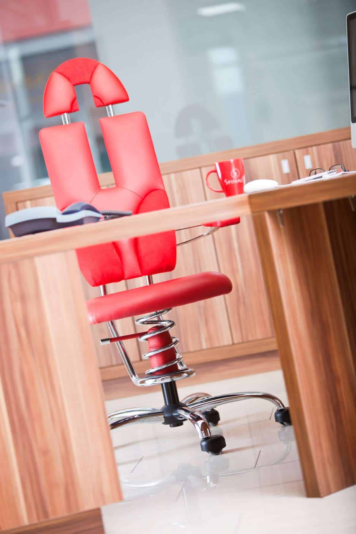 Red office chair in the office